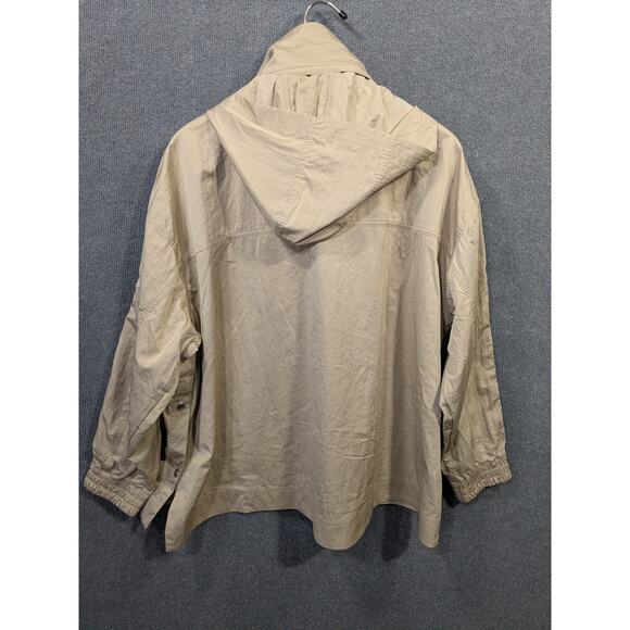 Lou & Grey Modern Anorak Rain Jacket Womens XXL Oversized Fit Full Zip Khaki - Picture 8 of 11